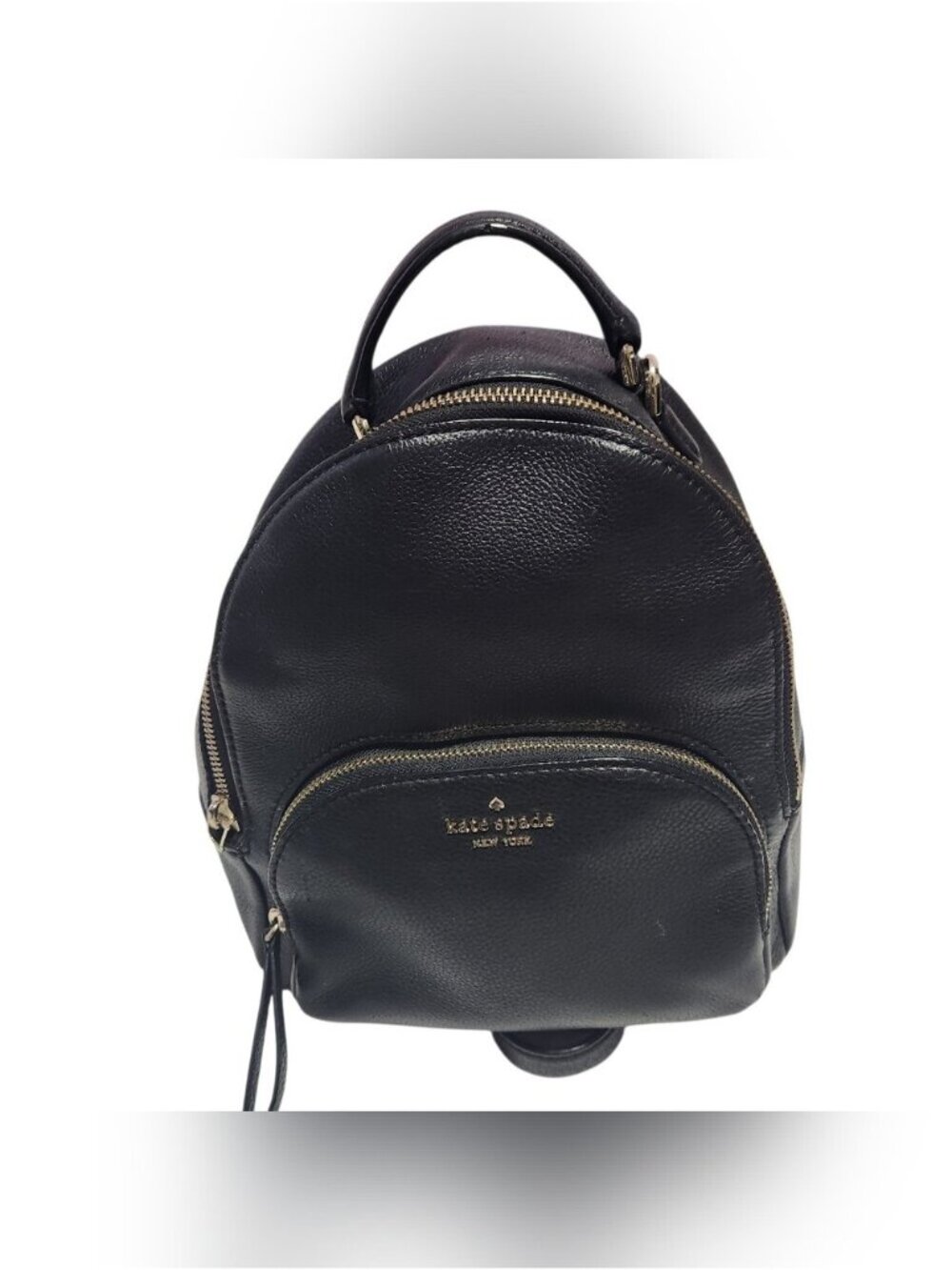 kate spade Black Pebbled Leather Mini Backpack with Gold Hardware